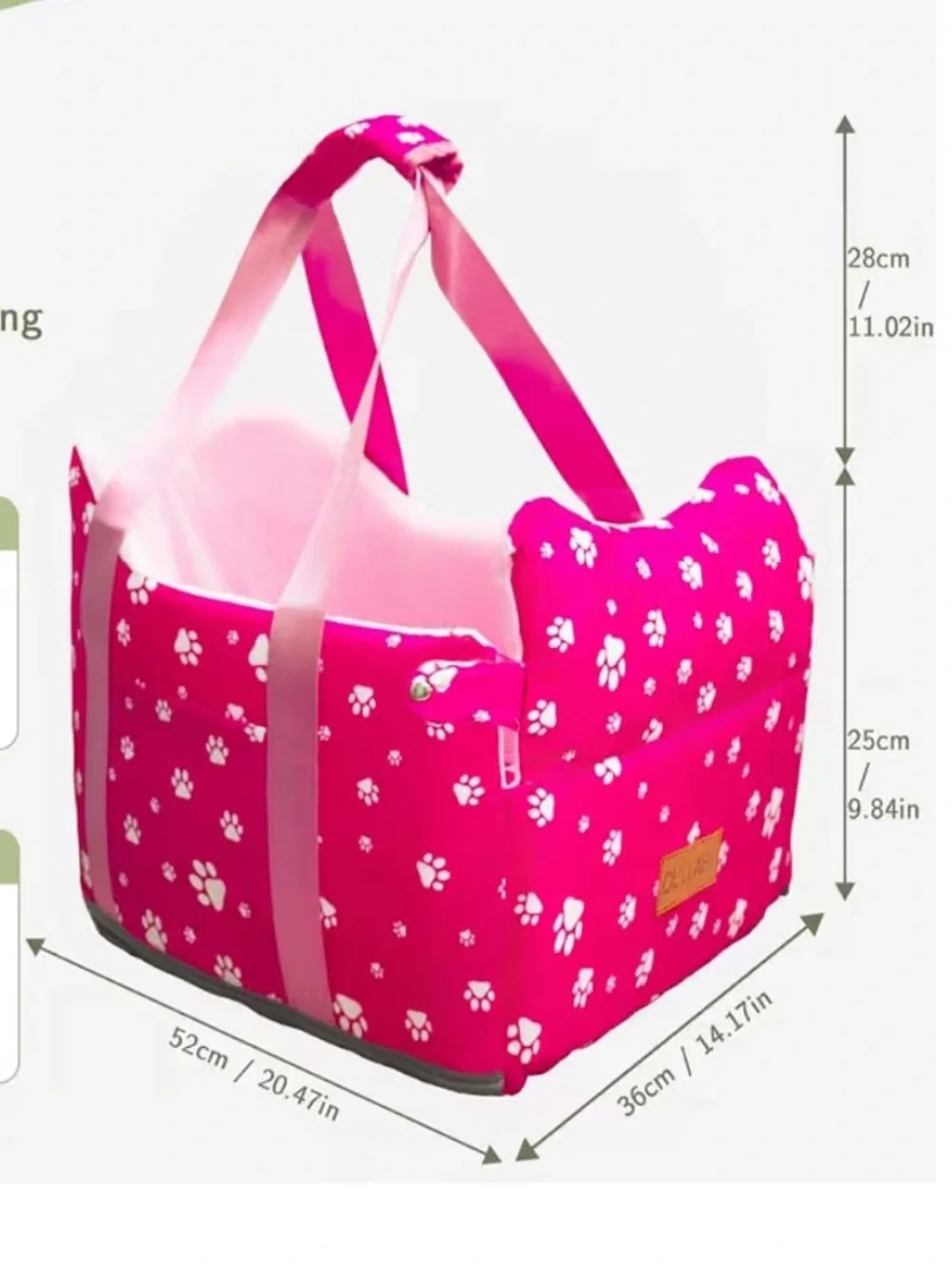 Cullaby pink car console dog bed/travel carrier NEW